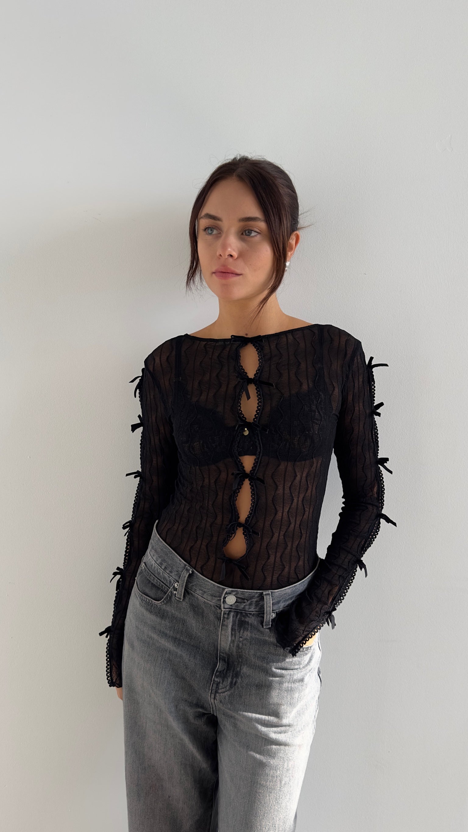 ROSS BOW MOCKNECK TOP - Night