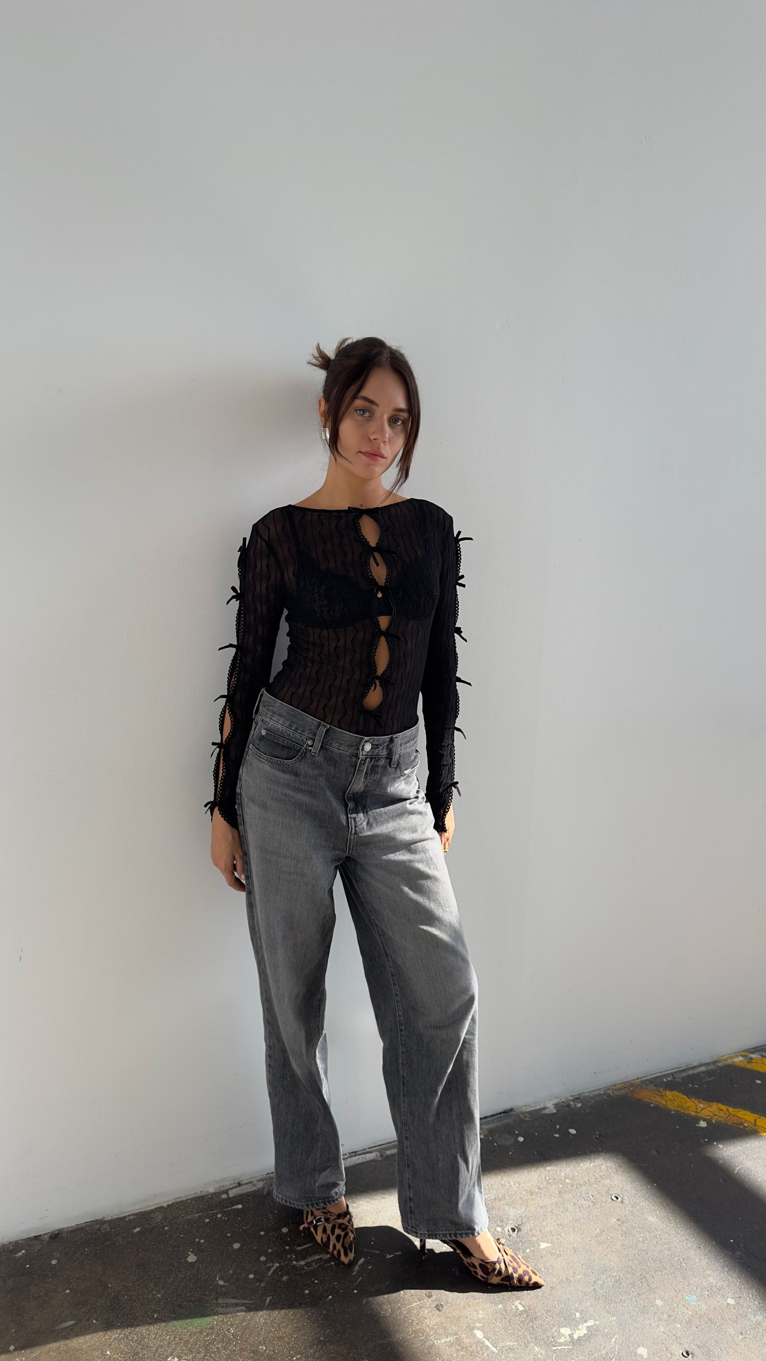 ROSS BOW MOCKNECK TOP - Night
