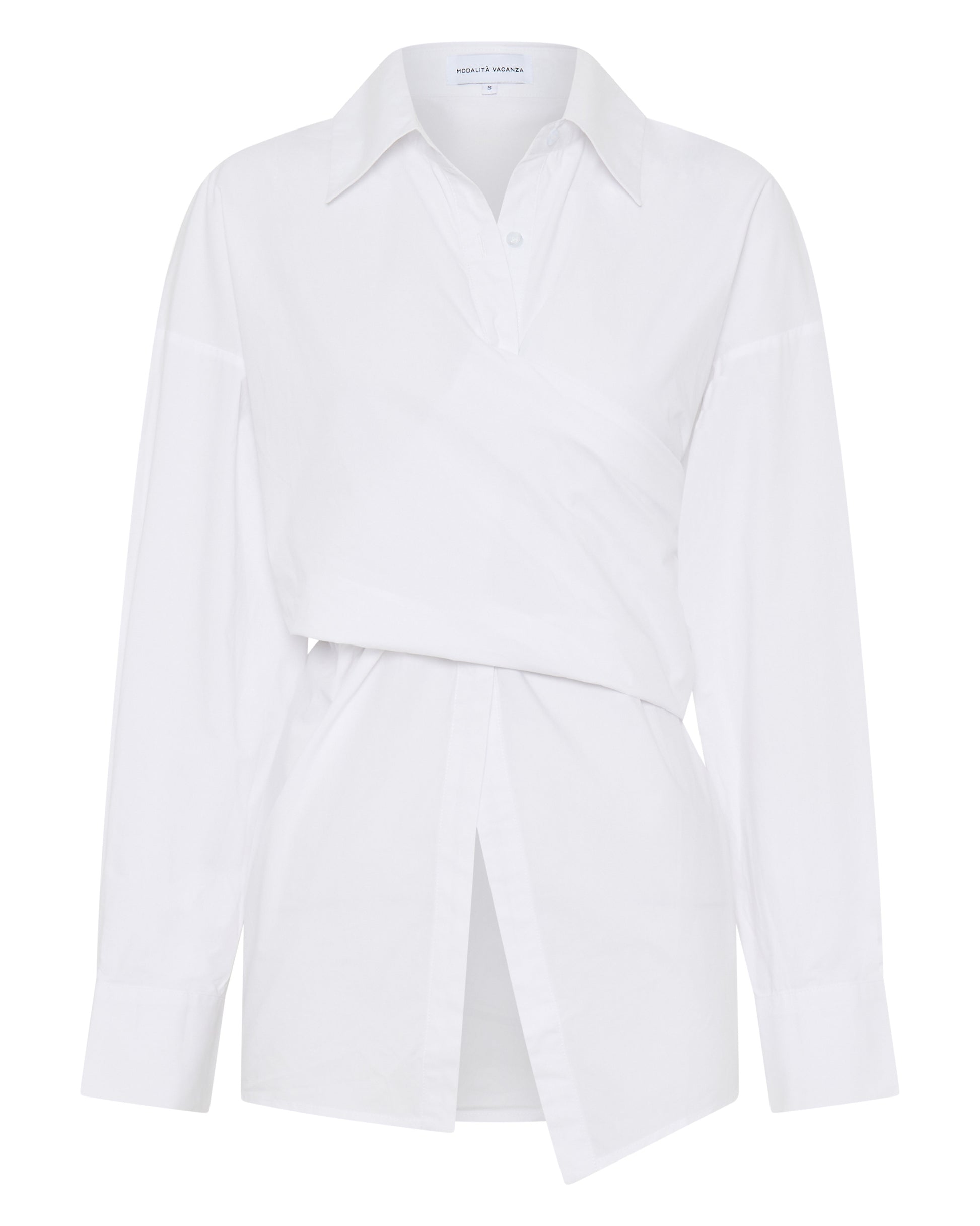 Vacanza Wrap Shirt in White